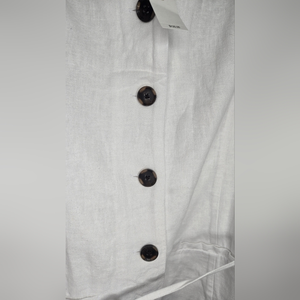 NWT Banana Republic Linen-Blend Button-Front Mini Dress - Size M - Picture 4 of 10